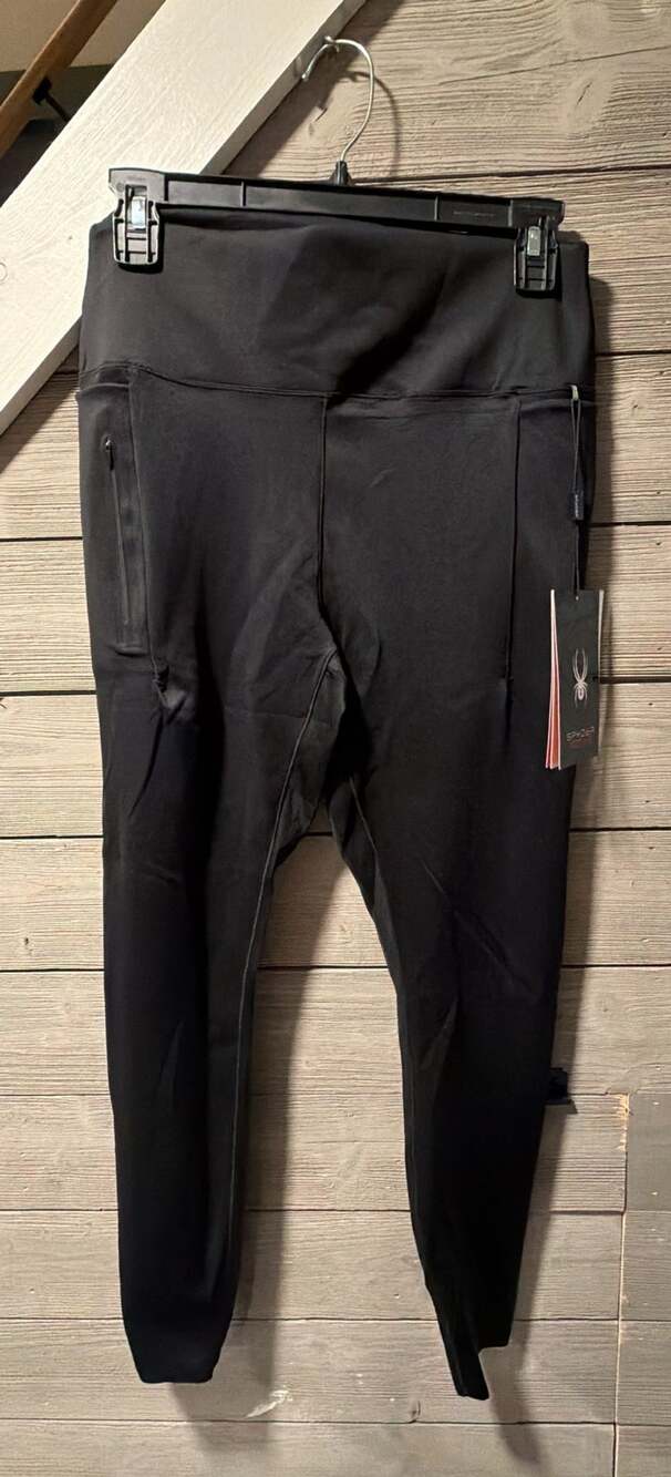 Spyder Active Leggings Size L Black Pocket Athletic Pants